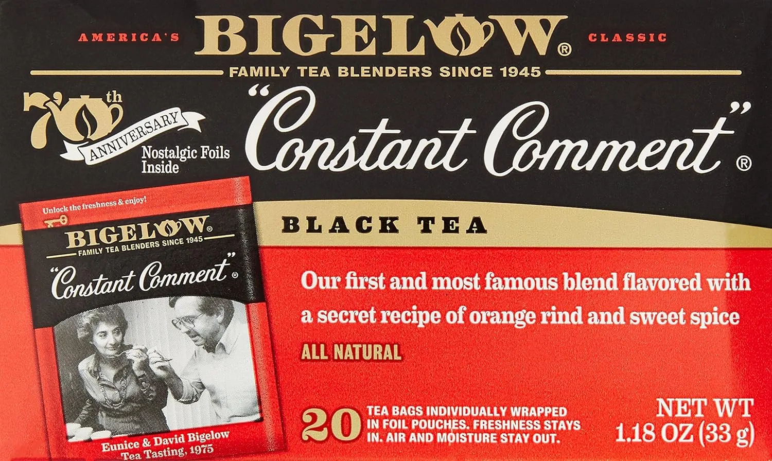 Bigelow Constant Comment Tea, Original, 20 bags (Pack of 6)