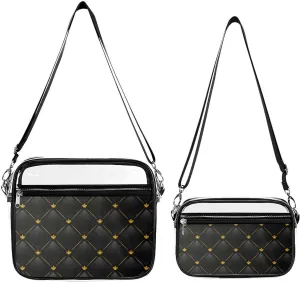 Black And Gold Transparent Cross Bag Two-piece Set