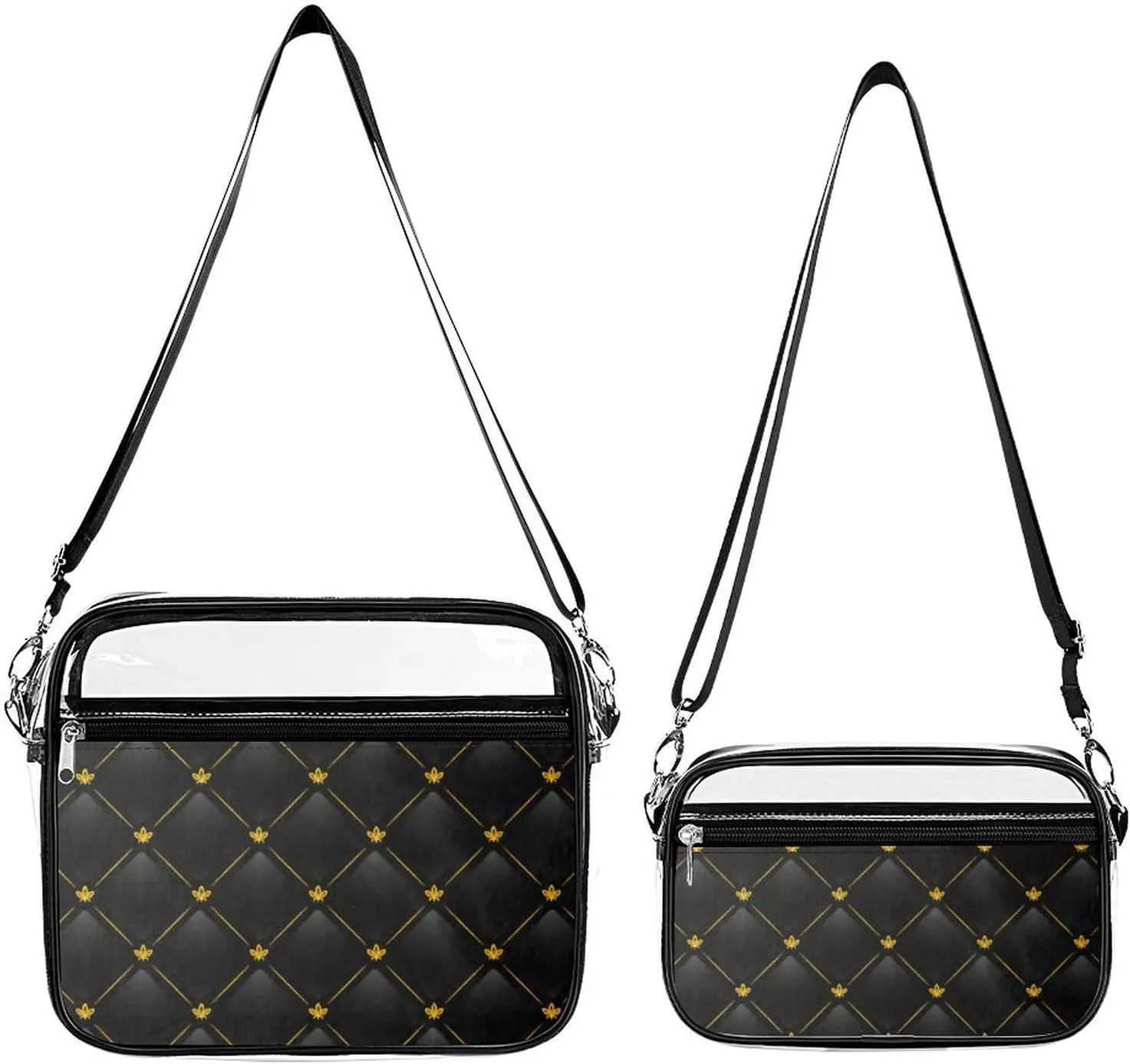 Black And Gold Transparent Cross Bag Two-piece Set