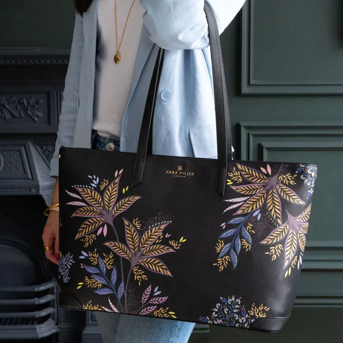 Black Botanic Large Tote