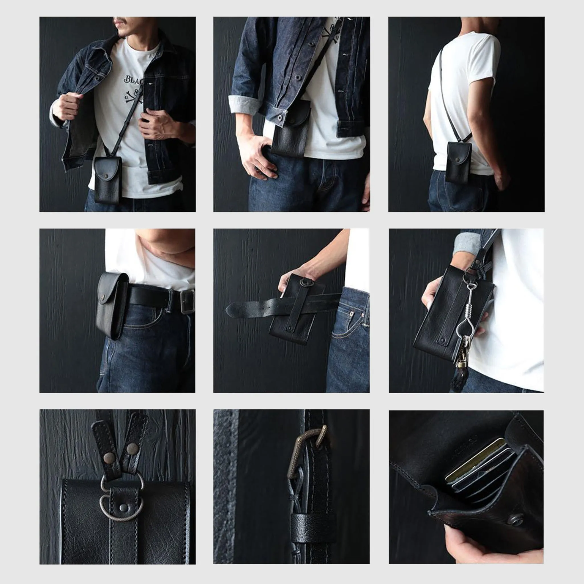 Black Sign Black Passport Bag
