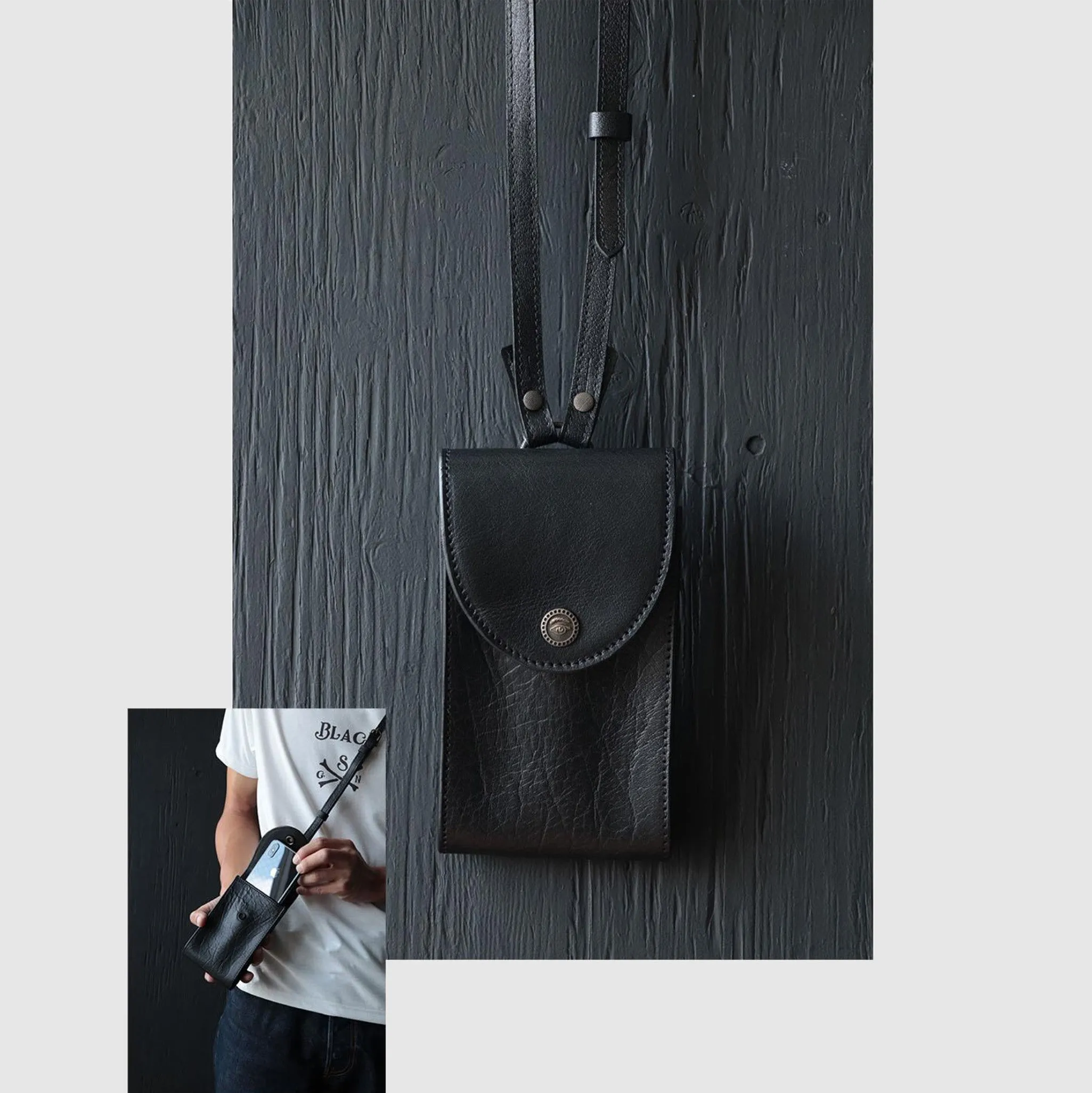 Black Sign Black Passport Bag