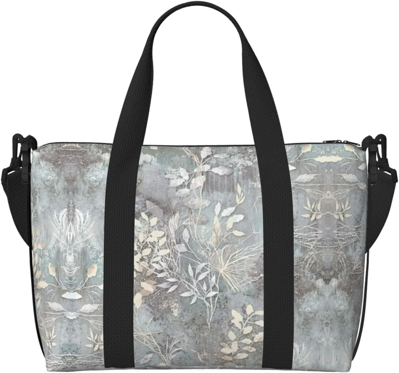 Blue Grace Flora Print Weekender Bag Sport Gym Bag Women Men Hospital Bag Personal Travel Bag Carryon Bag