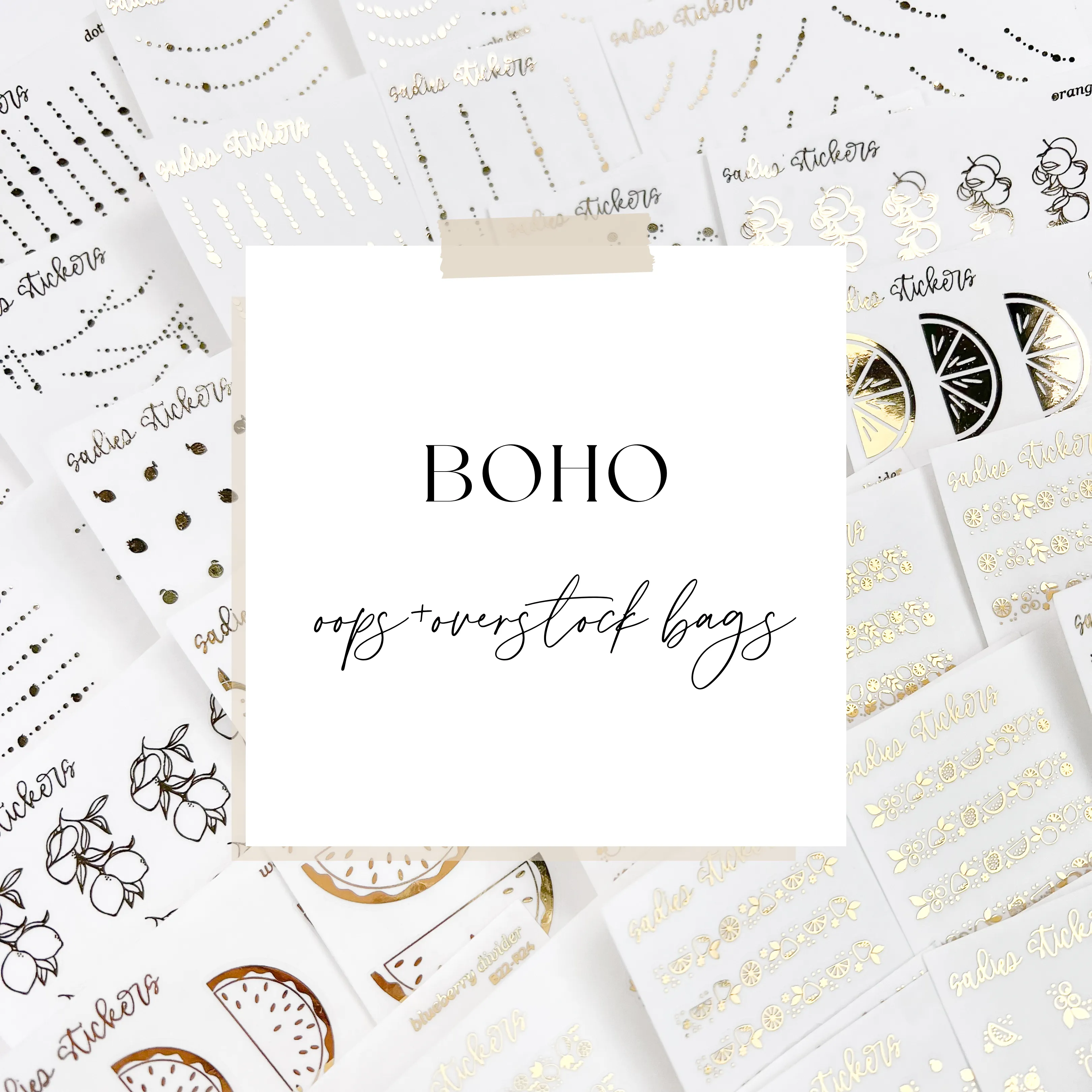 BOHO • L Collection • Oops   Overstock Themed Foiled Tuesday Bags