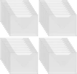 Briartw 40 Pack Large Storage Bag,11.5"x9"Resealable Plastic Envelopes Pockets for Cutting Dies Stencil Crafts Organizer Holder,Clear Storage Envelopes for Clear Stamp,Die Cuts,scrapbook Paper
