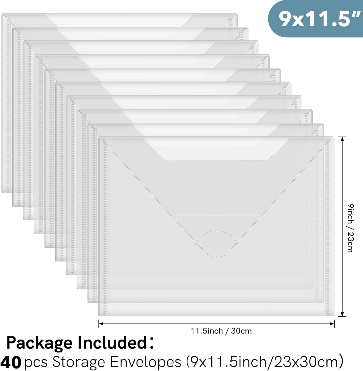Briartw 40 Pack Large Storage Bag,11.5"x9"Resealable Plastic Envelopes Pockets for Cutting Dies Stencil Crafts Organizer Holder,Clear Storage Envelopes for Clear Stamp,Die Cuts,scrapbook Paper