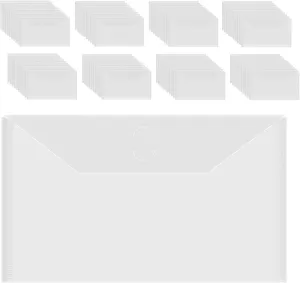 Briartw 80 Pack 9.8x5.9" Slimline Storage Envelopes, Resealable Plastic Envelopes Pockets for Cutting Dies Stencil Crafts Organizer Holder,Storage Bag for Clear Stamp,Die Cuts,Scrapbook Paper,Photos
