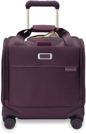 Briggs & Riley Cabin Spinner - Carry On Luggage for Travel, Suitcases with Wheels, Softside Rolling Bag for Men & Women, Fits Under Plane Seat, Interlocking Handle - Baseline Collection, Plum