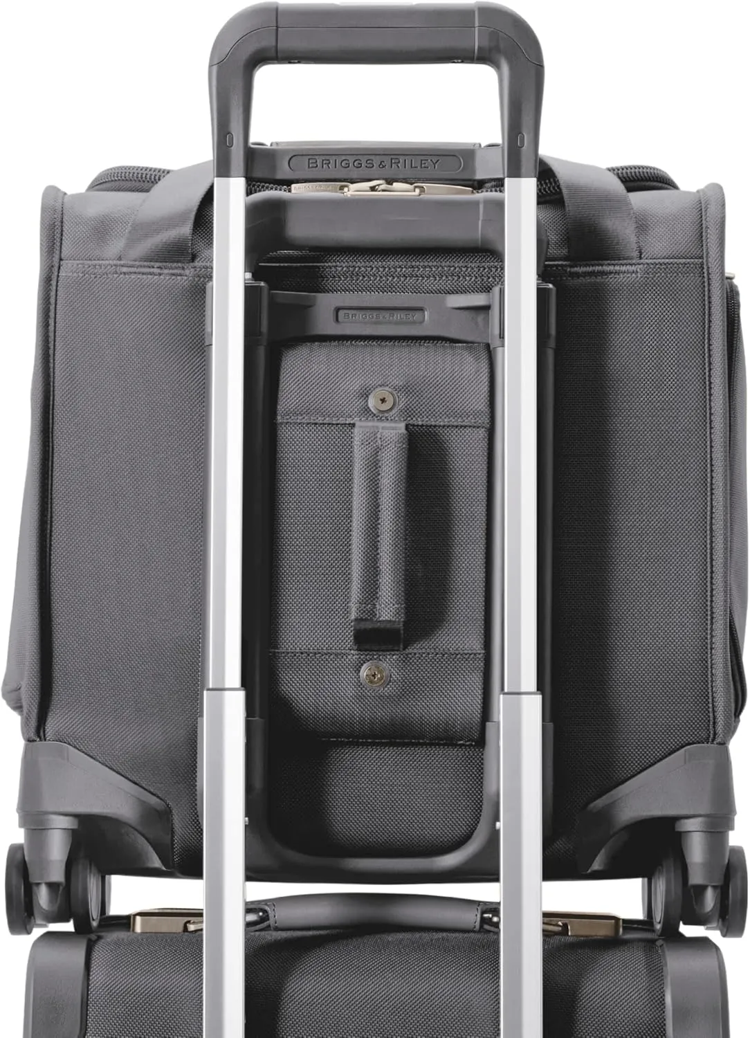 Briggs & Riley Cabin Spinner - Carry On Luggage for Travel, Suitcases with Wheels, Softside Rolling Bag for Men & Women, Fits Under Plane Seat, Interlocking Handle - Baseline Collection, Steel Gray