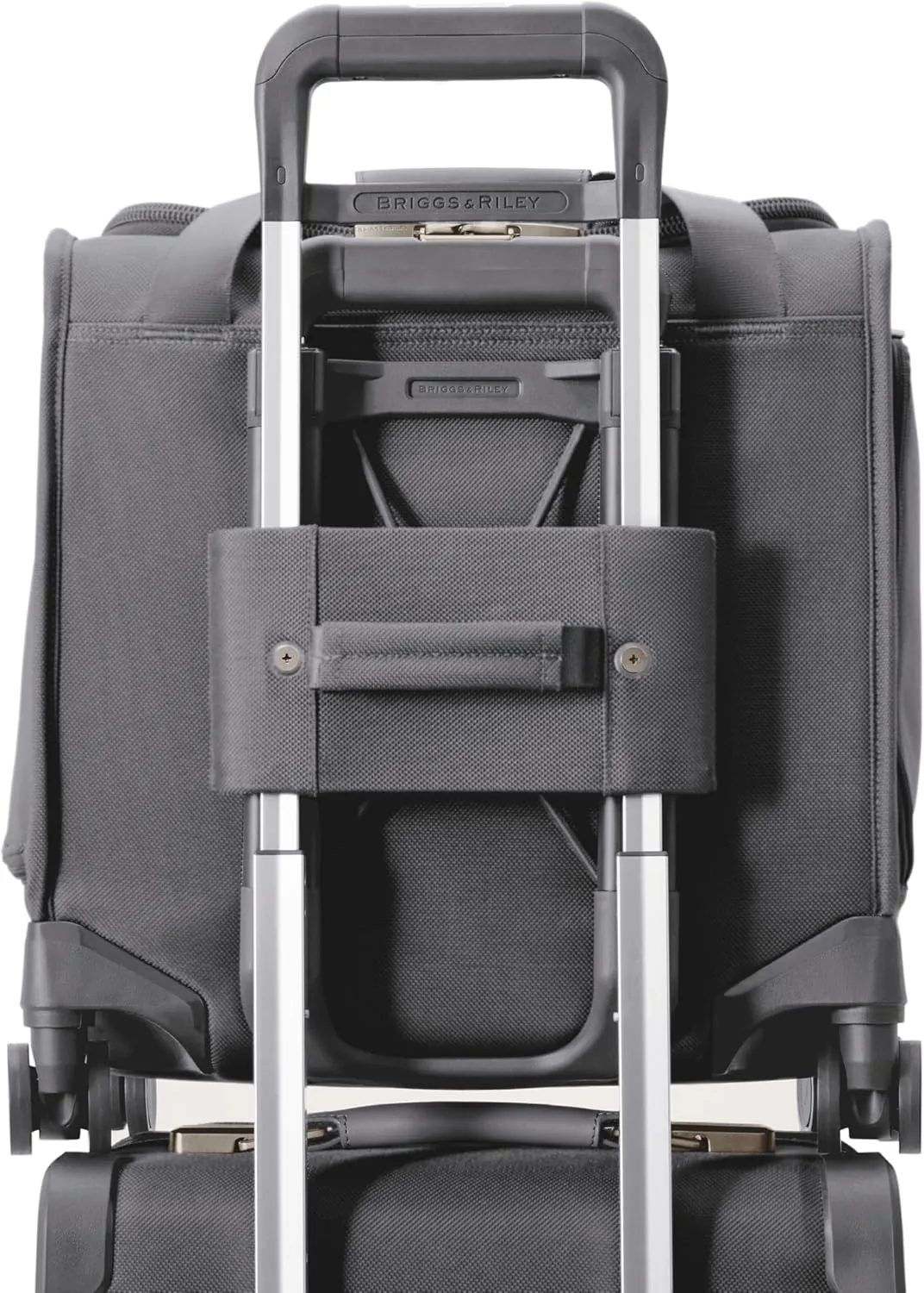 Briggs & Riley Cabin Spinner - Carry On Luggage for Travel, Suitcases with Wheels, Softside Rolling Bag for Men & Women, Fits Under Plane Seat, Interlocking Handle - Baseline Collection, Steel Gray