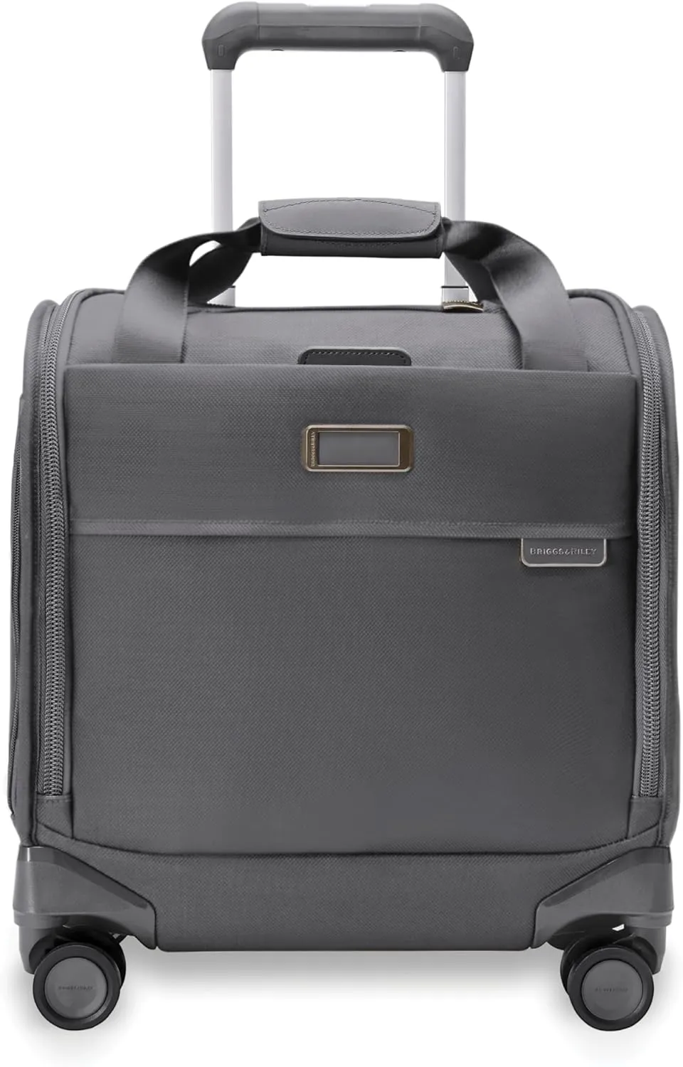Briggs & Riley Cabin Spinner - Carry On Luggage for Travel, Suitcases with Wheels, Softside Rolling Bag for Men & Women, Fits Under Plane Seat, Interlocking Handle - Baseline Collection, Steel Gray