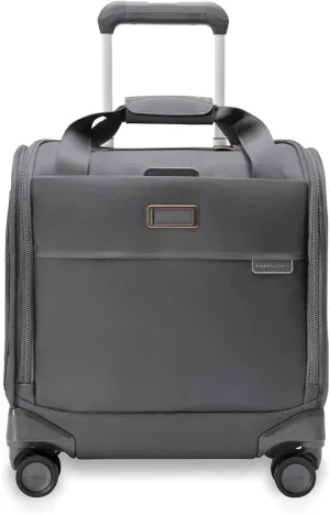 Briggs & Riley Cabin Spinner - Carry On Luggage for Travel, Suitcases with Wheels, Softside Rolling Bag for Men & Women, Fits Under Plane Seat, Interlocking Handle - Baseline Collection, Steel Gray