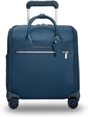 Briggs & Riley Wheeled Cabin Bag - Carry On Luggage for Travel, Suitcases with Wheels, Softside Rolling Bag for Men & Women, Interlocking Handle, Fits up to 13" Laptop - Rhapsody Collection, Navy