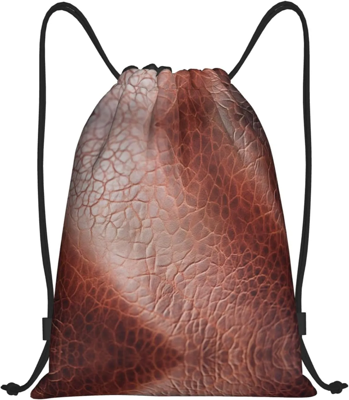 brown cowhide art print Drawstring Backpack Bags Sack Cinch Tote Sport Storage Polyester Bag for Gym Traveling