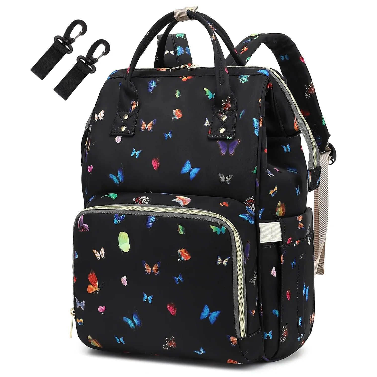 Butterfly Diaper Bag Backpack for Baby Girls, Mom Waterproof Large Nappy Bags for Women