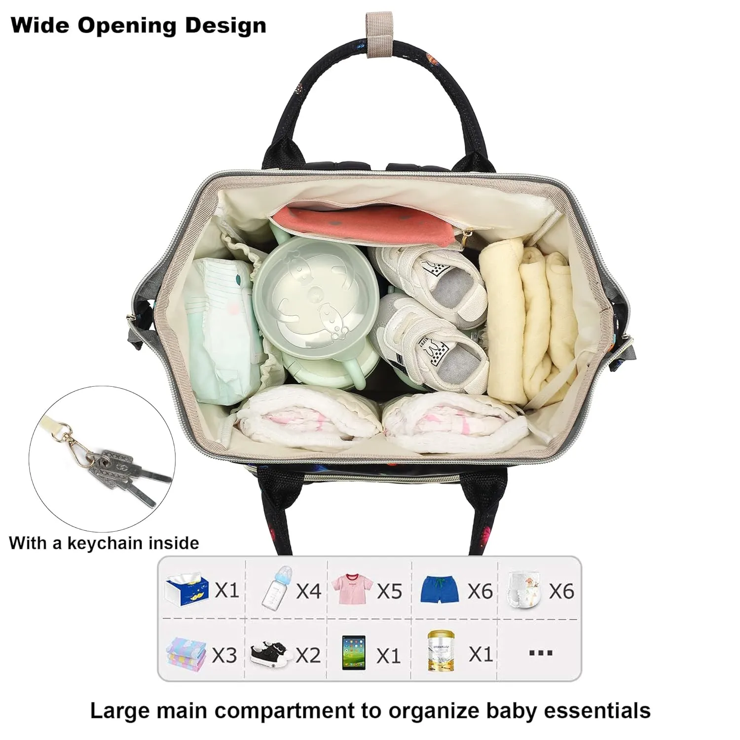 Butterfly Diaper Bag Backpack for Baby Girls, Mom Waterproof Large Nappy Bags for Women