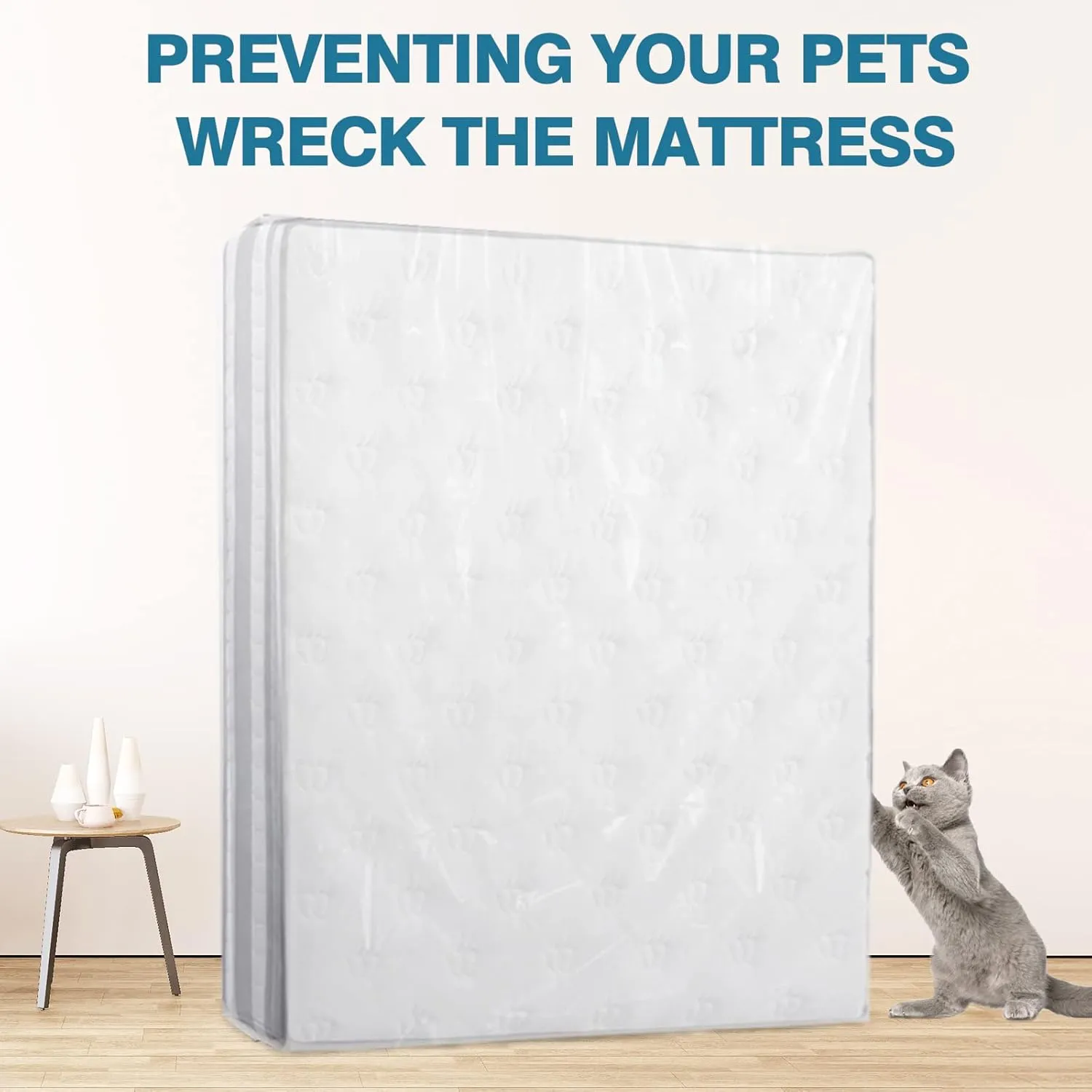 BYSURE 2-Pack 5 Mil Mattress Bag for Moving and Storage - Transparent Mattress Disposal Bag - Fits Twin/Full Size