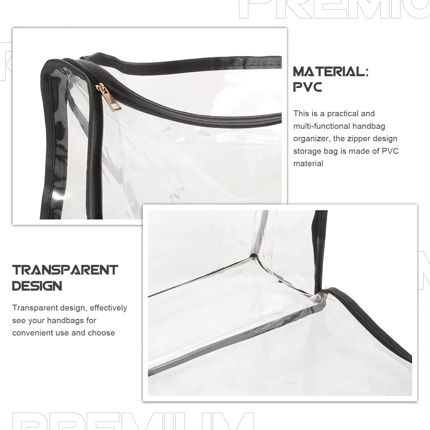 Cabilock Clear Purses Zip Lock Organizer Zip up Tote Bag Zippered Tote Transparent Purse Clear Handbags Zipper Storage Bags Clear Tote Zip Wallet Zipper Wallet Zip Tote Bag Locker PVC Seal