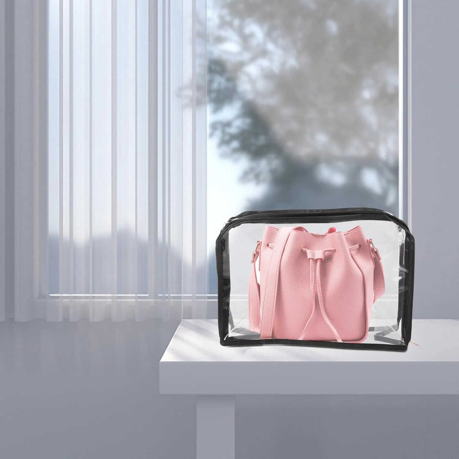 Cabilock Clear Purses Zip Lock Organizer Zip up Tote Bag Zippered Tote Transparent Purse Clear Handbags Zipper Storage Bags Clear Tote Zip Wallet Zipper Wallet Zip Tote Bag Locker PVC Seal