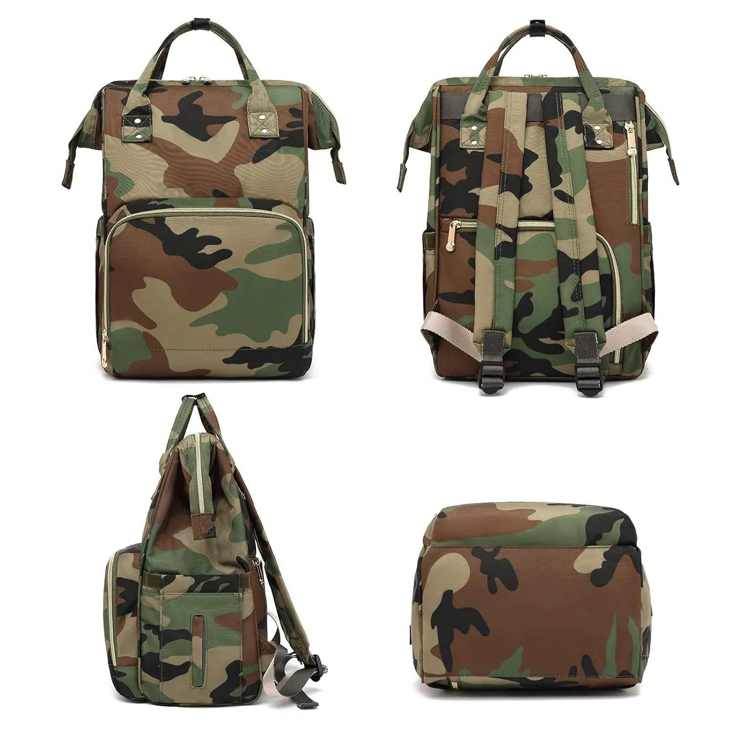 Camo Diaper Bag Backpack for Baby Girls, Mom Waterproof Large Nappy Bags for Women