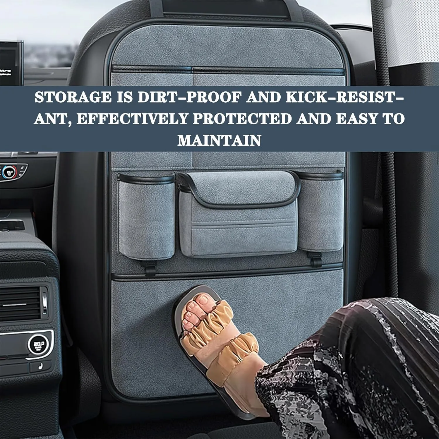 Car Backseat Organizer for Chevrolet Statesman Veritas Rezzo Equinox G2X Trailblazer Waterproof and Stain Resistant Car Organiser Back Seat Kids Back Seat Organiser,Black, normal
