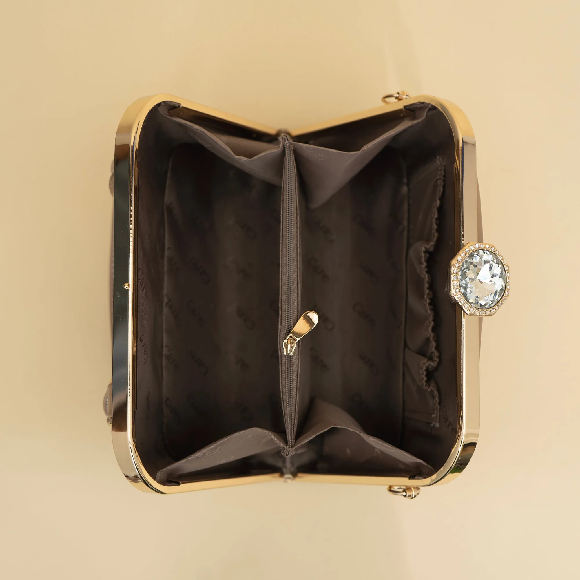 Cara's Glossy Glide satchel bag