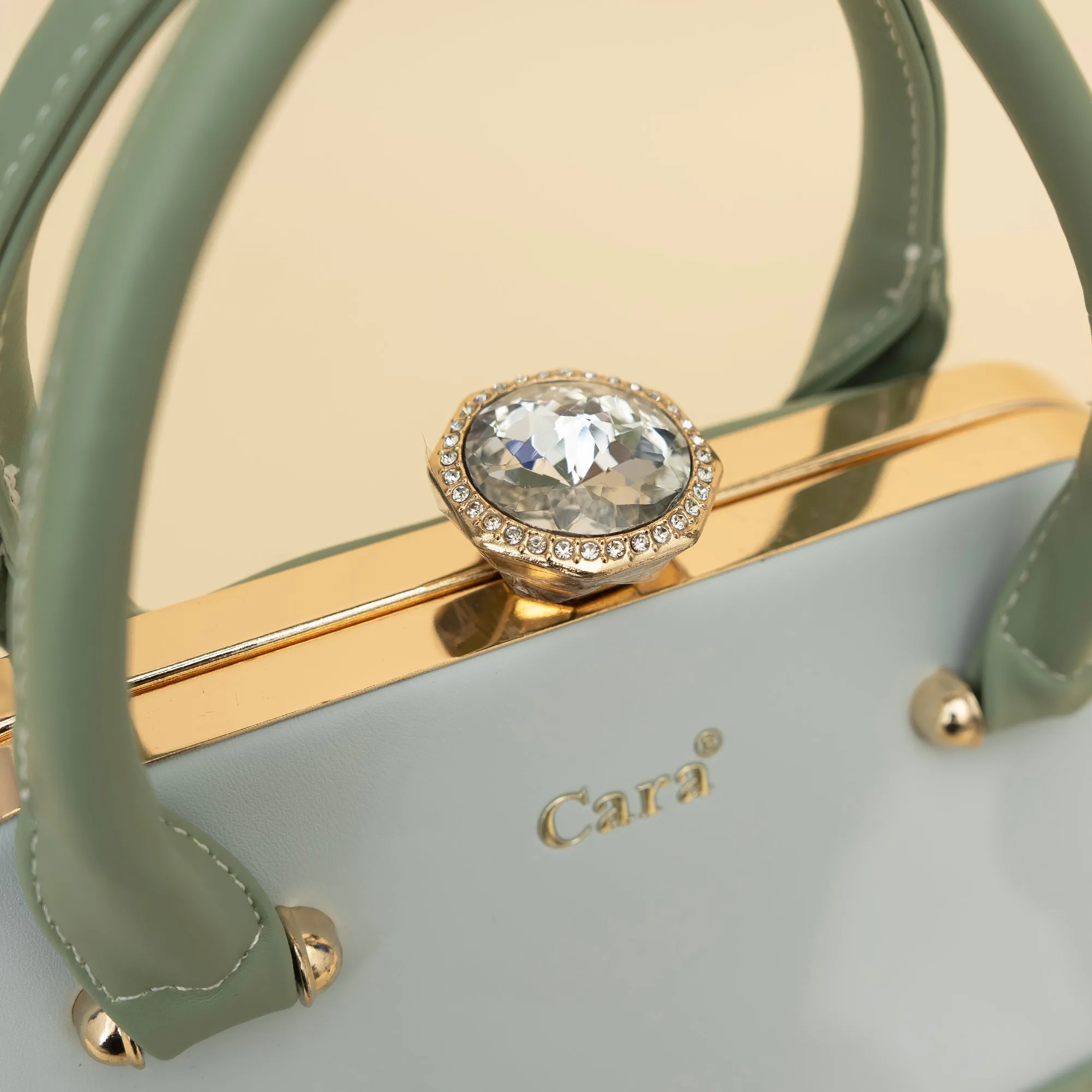 Cara's Glossy Glide satchel bag