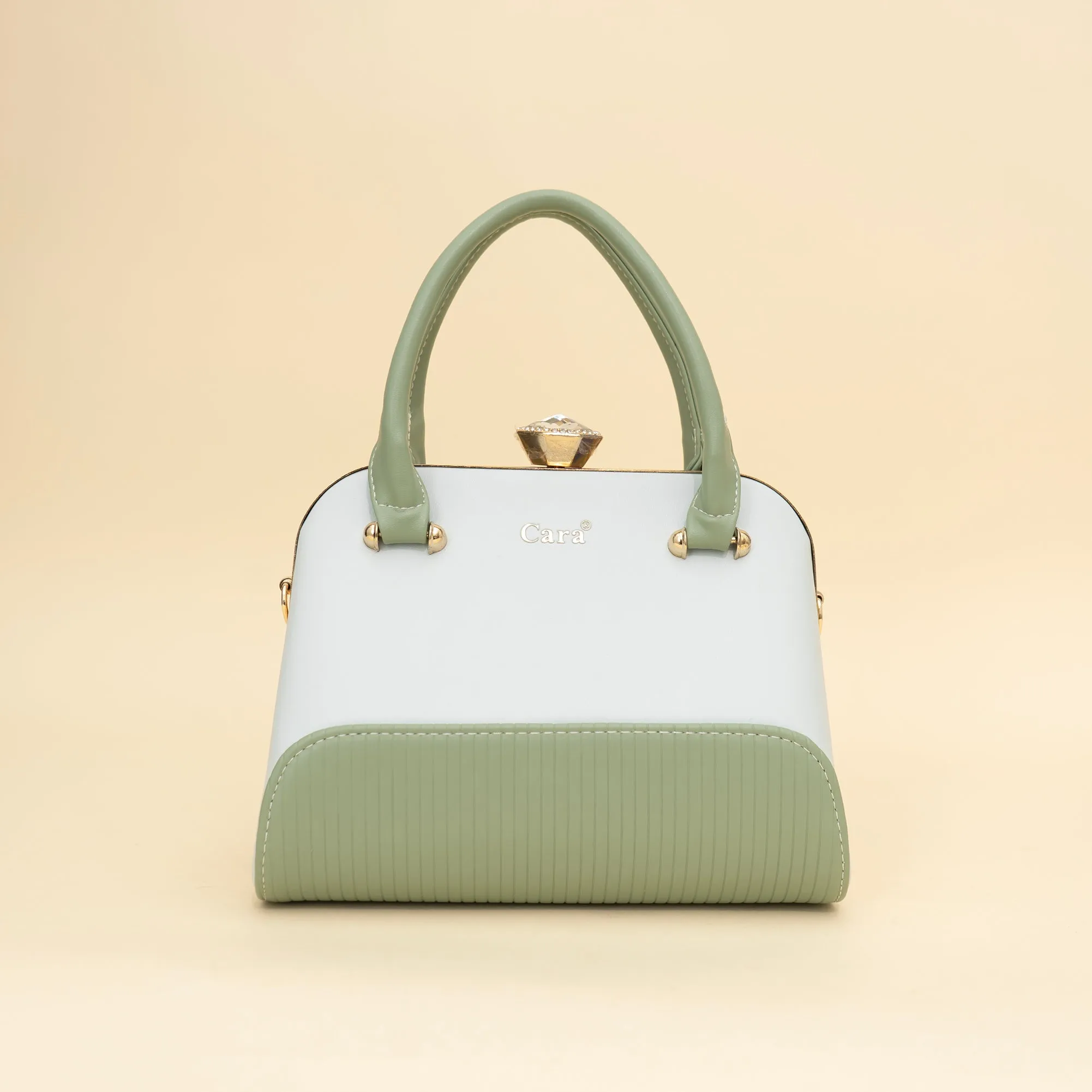 Cara's Glossy Glide satchel bag
