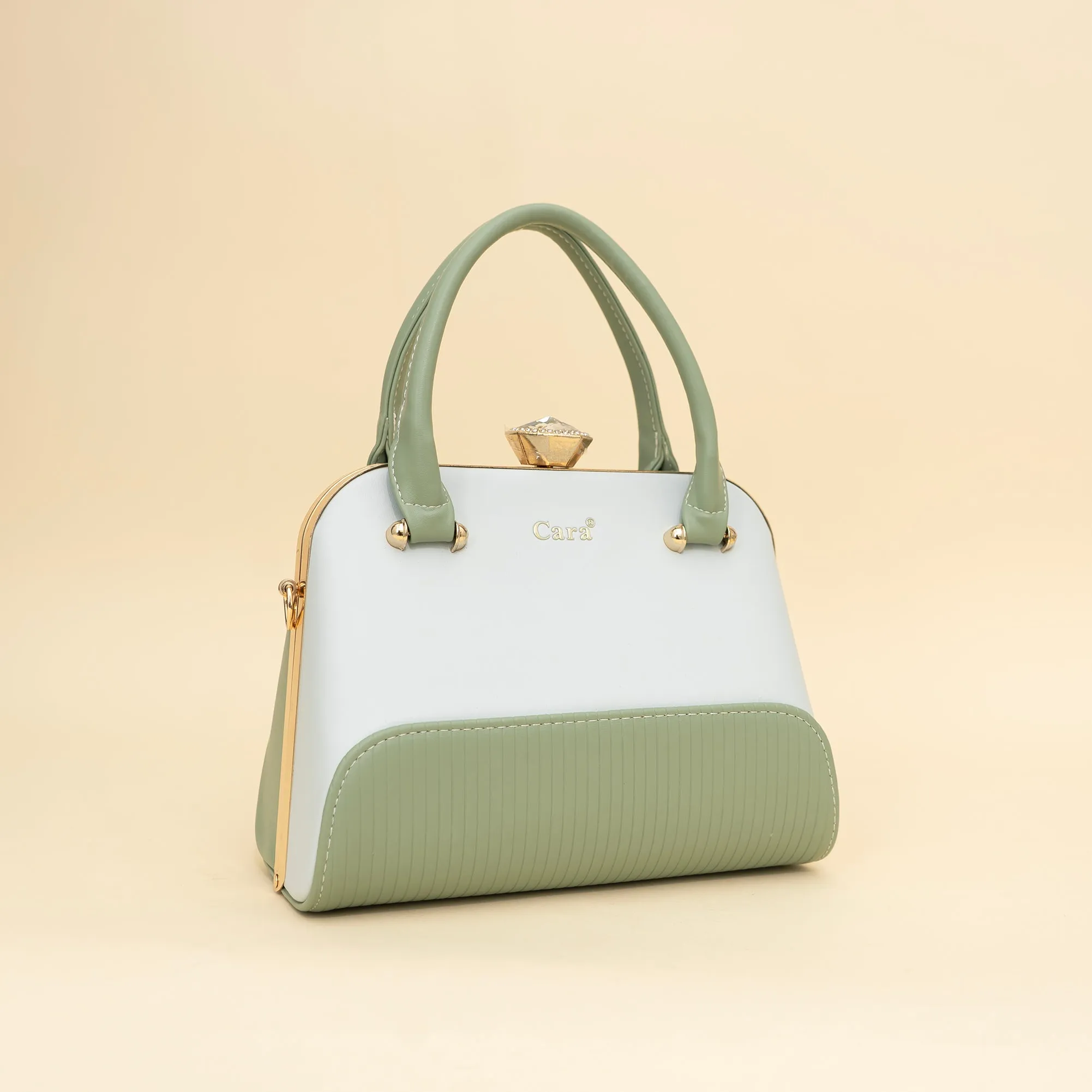Cara's Glossy Glide satchel bag