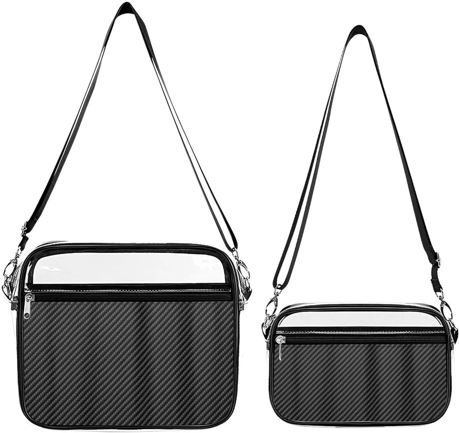 Carbon Fiber Transparent Cross Bag Two-piece Set