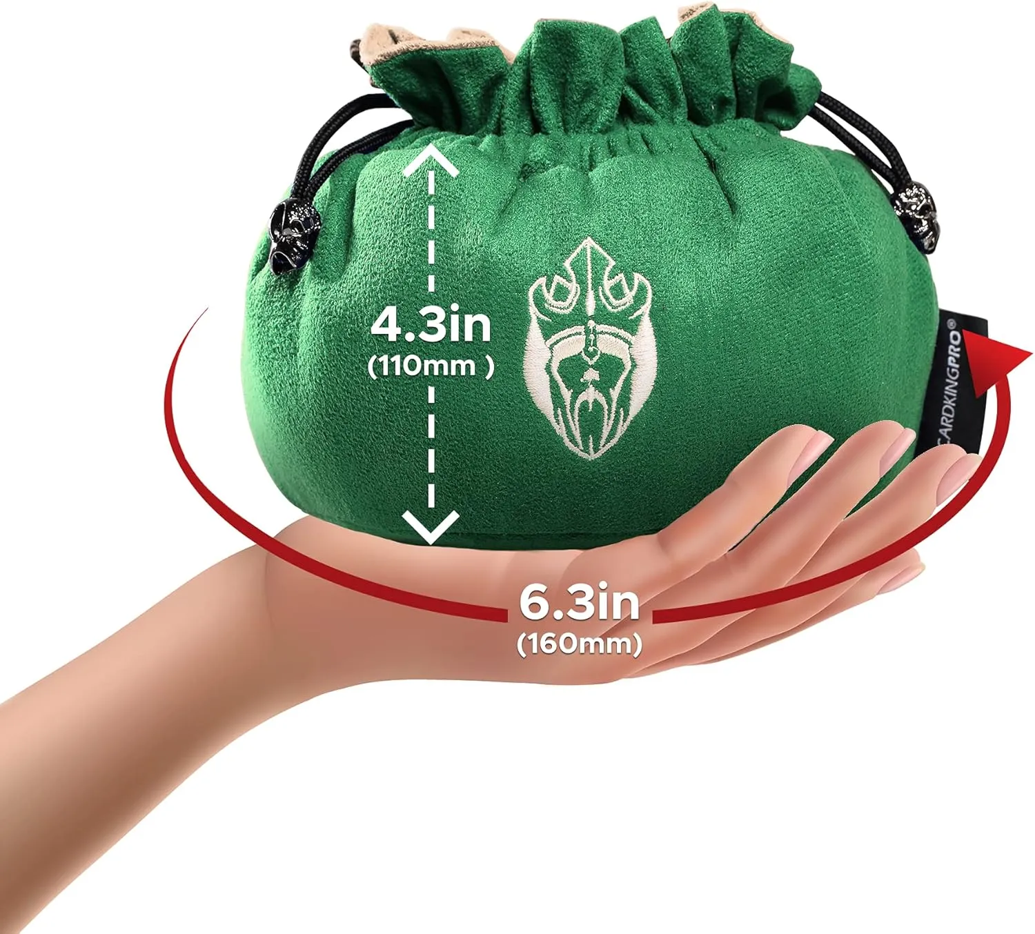 CardKingPro Immense Dice Bags with Pockets - Green - Capacity 150  Dice - Great Organizer for Dice Hoarders, Perfect for Dungeons and Dragons [Patented Design]
