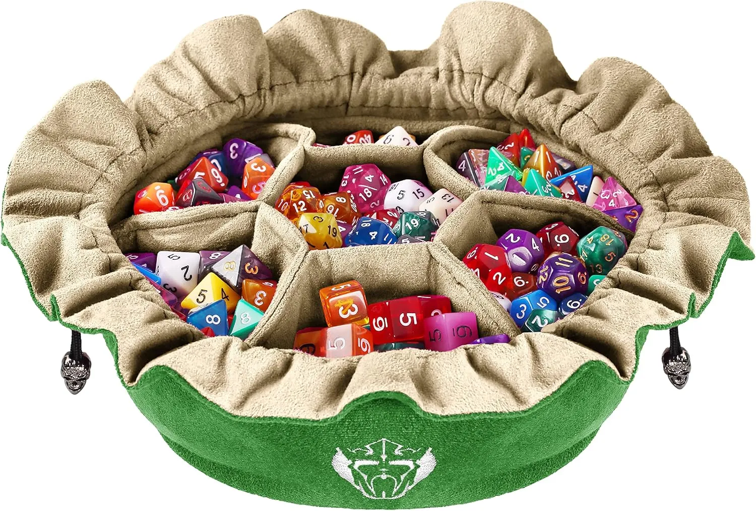 CardKingPro Immense Dice Bags with Pockets - Green - Capacity 150  Dice - Great Organizer for Dice Hoarders, Perfect for Dungeons and Dragons [Patented Design]