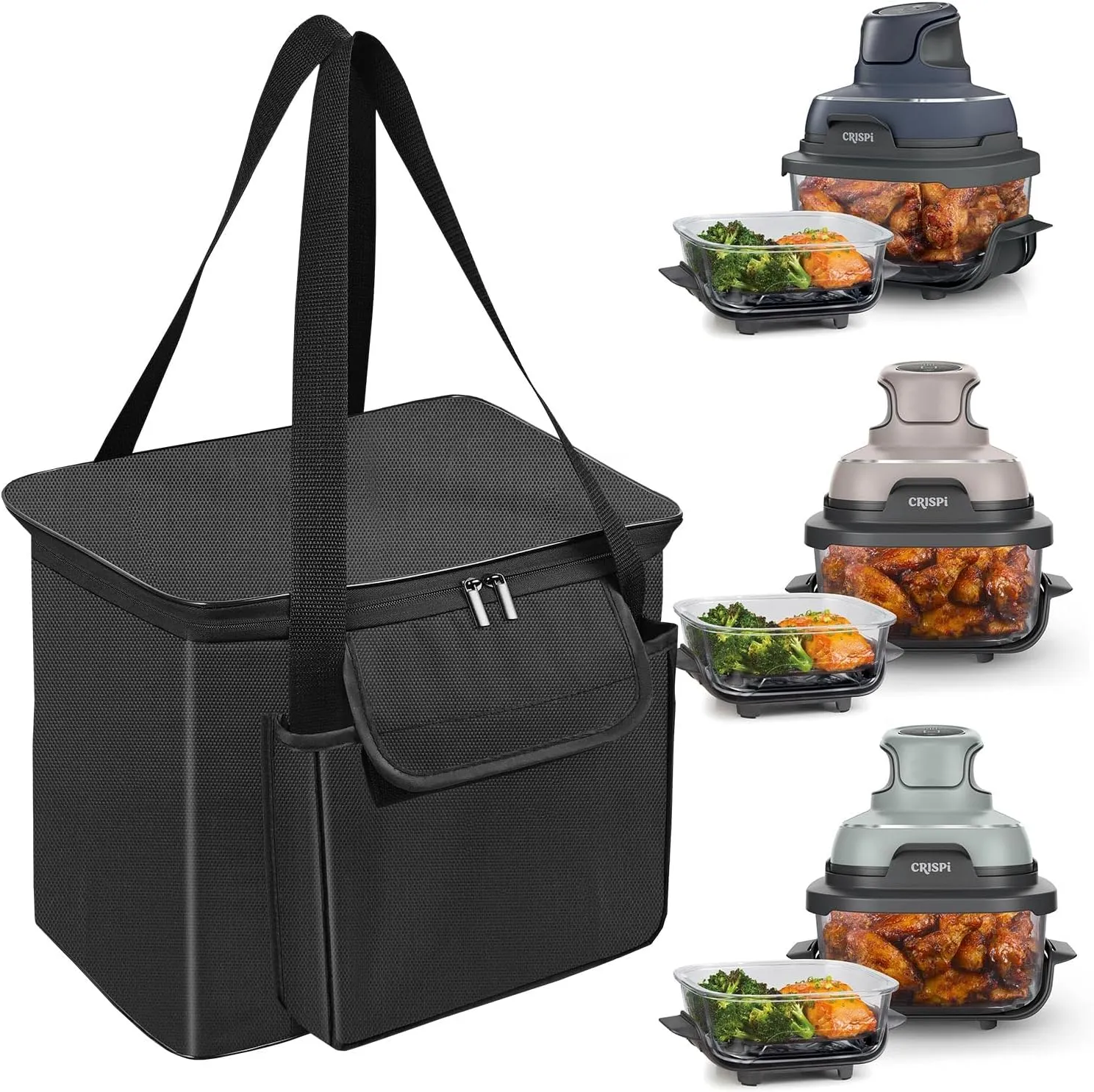 Carrying Bag for Ninja Crispi Air Fryer FN101, Portable Outdoor Airfryer Travel Carrier Case Bag for Ninja Air Fryer, Air Fryer Waterproof Carrying Bags with Aluminum foil lining