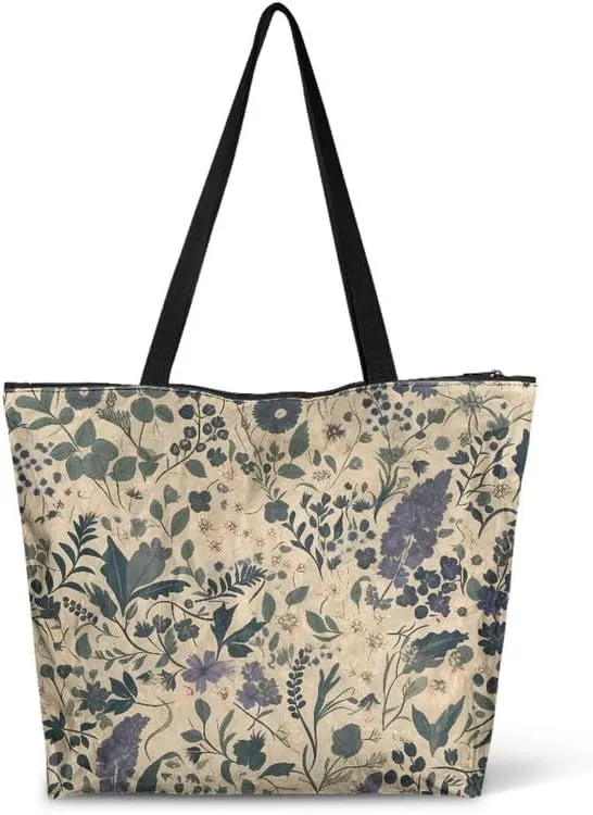 Carton Border Collie Dupont Paper Tote Bags Ladybug Daisy Reusable Handbag USA Flag Skull Shoulder Bag Shopping Work