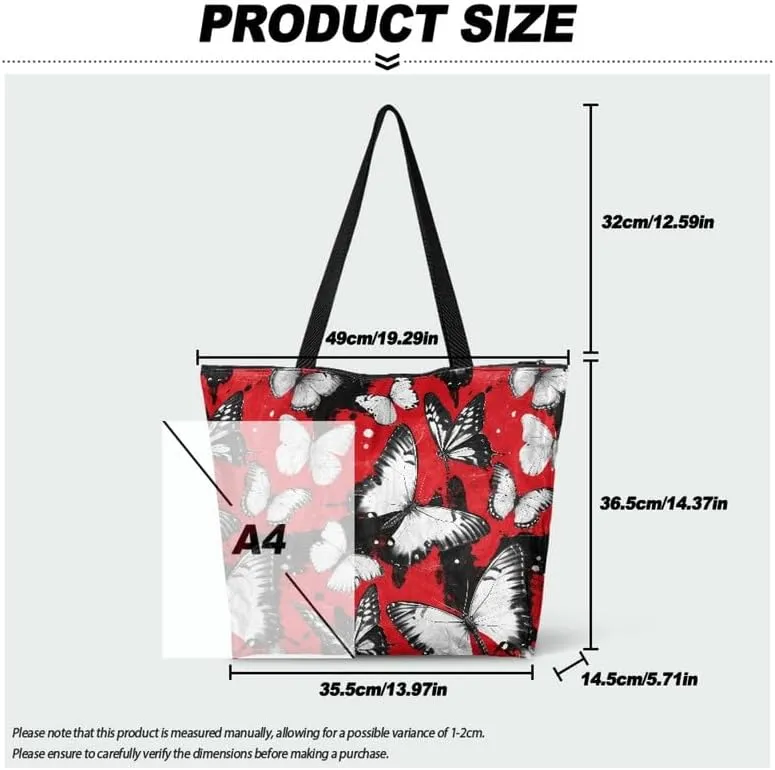 Carton Border Collie Dupont Paper Tote Bags Ladybug Daisy Reusable Handbag USA Flag Skull Shoulder Bag Shopping Work