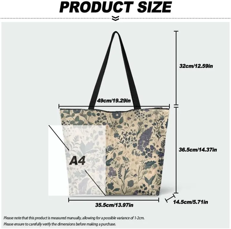 Carton Border Collie Dupont Paper Tote Bags Ladybug Daisy Reusable Handbag USA Flag Skull Shoulder Bag Shopping Work