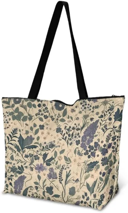 Carton Border Collie Dupont Paper Tote Bags Ladybug Daisy Reusable Handbag USA Flag Skull Shoulder Bag Shopping Work