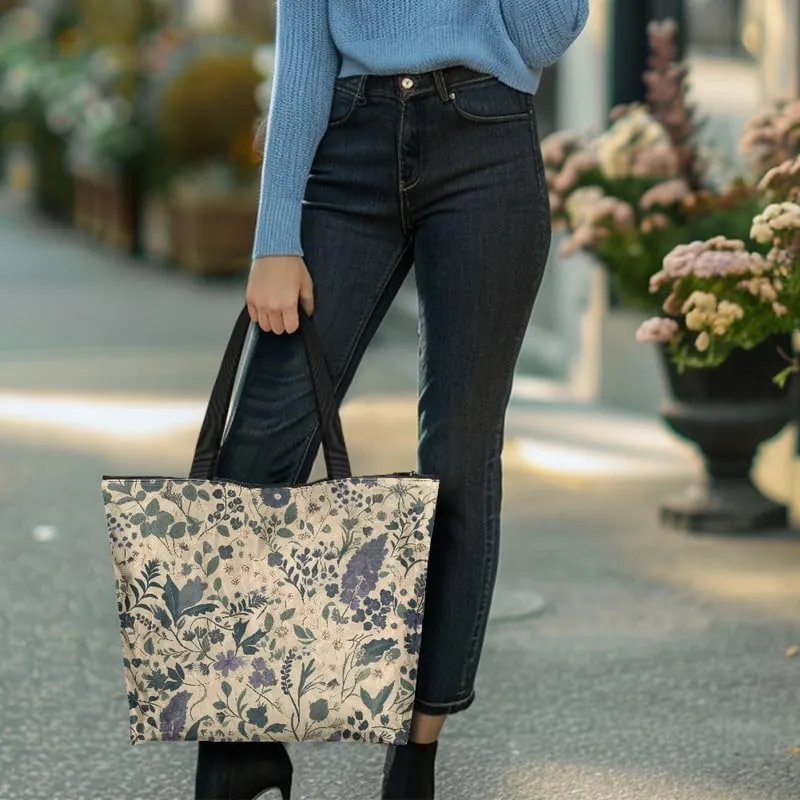 Carton Border Collie Dupont Paper Tote Bags Ladybug Daisy Reusable Handbag USA Flag Skull Shoulder Bag Shopping Work