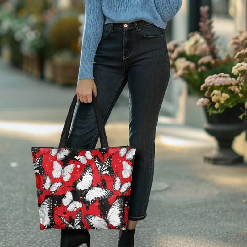 Carton Border Collie Dupont Paper Tote Bags Ladybug Daisy Reusable Handbag USA Flag Skull Shoulder Bag Shopping Work