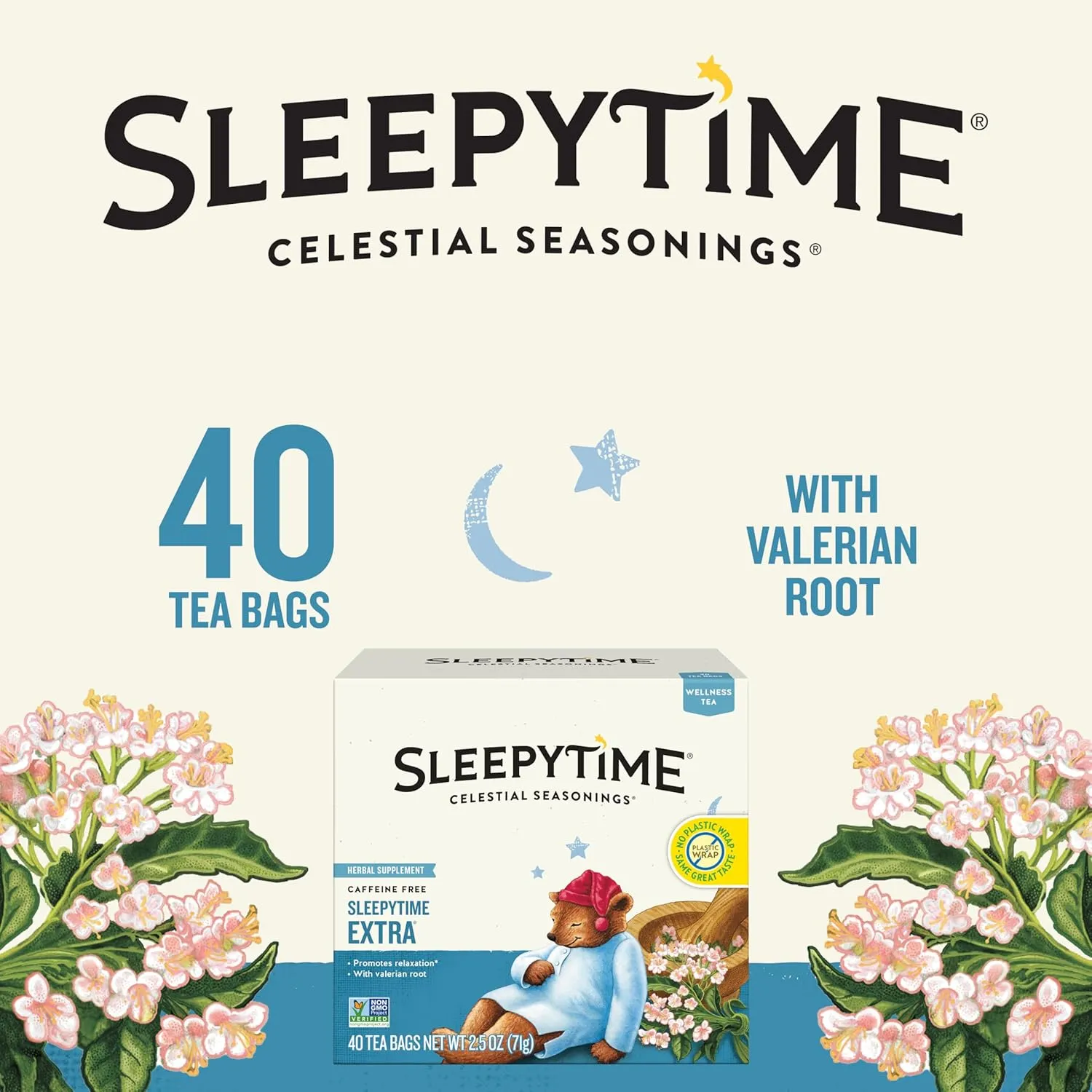 Celestial Seasonings Sleepytime Extra Herbal Tea, Promotes Relaxation, 40 Count (Pack of 6)