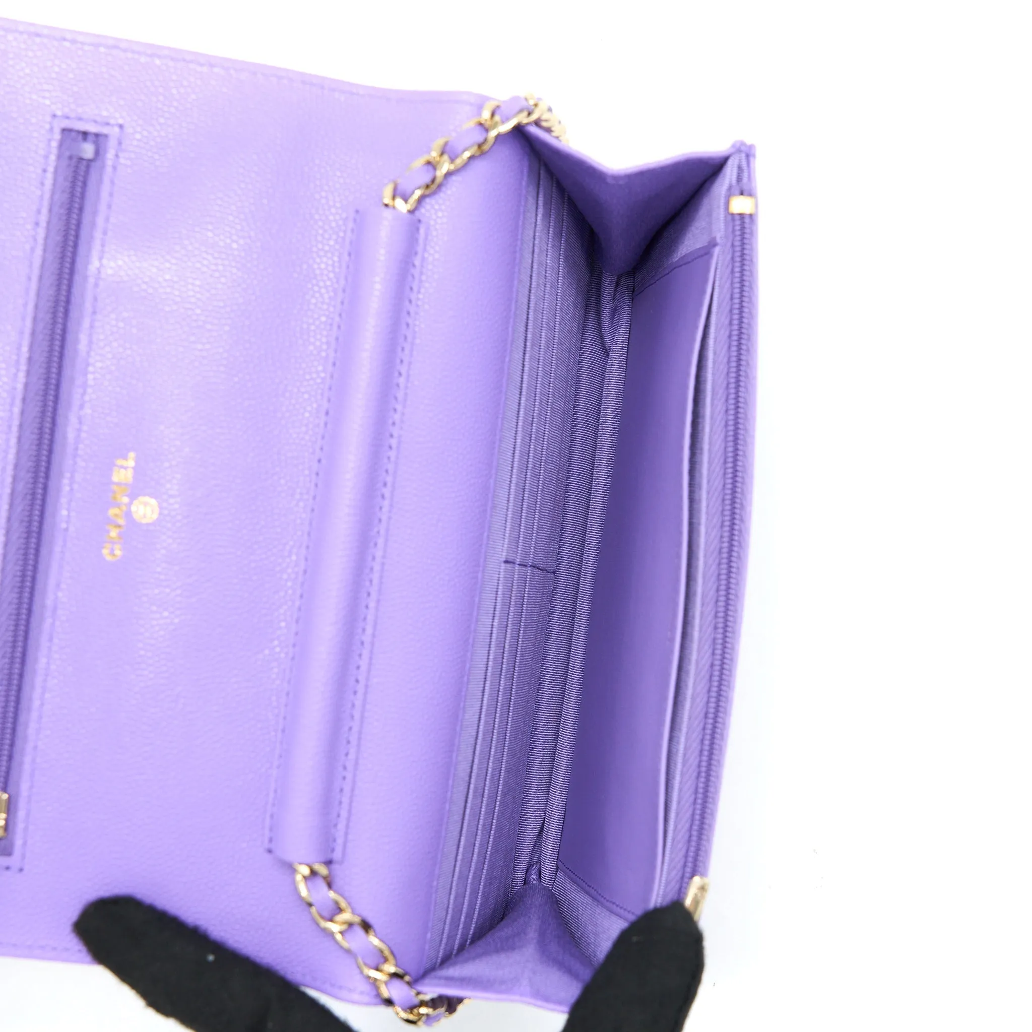 Chain L Refined On Purple Verified Wallet Classic Chanel Caviar