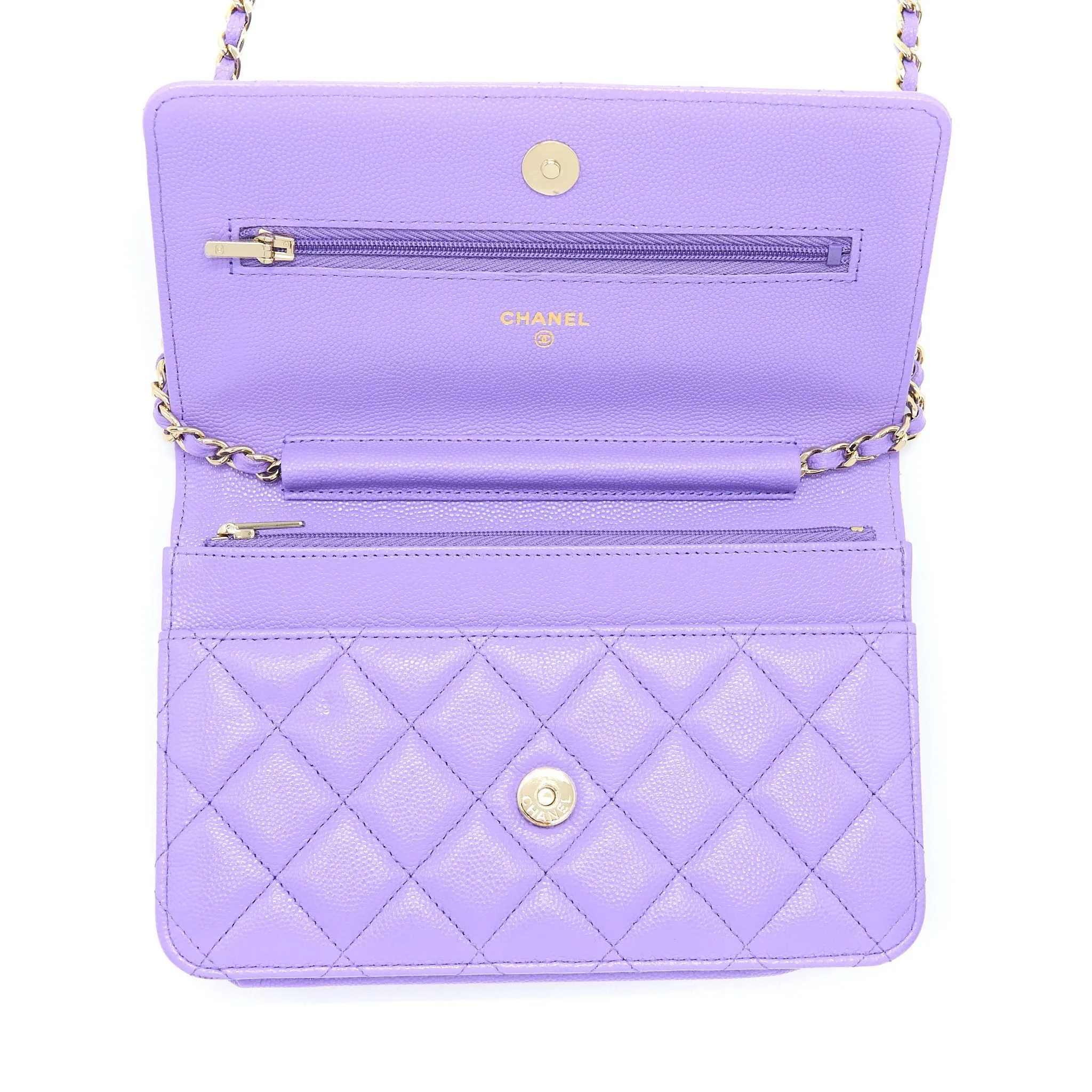 Chain L Refined On Purple Verified Wallet Classic Chanel Caviar