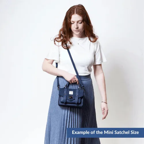 Chestnut & Blue Tartan Satchels with Harris® Tweed