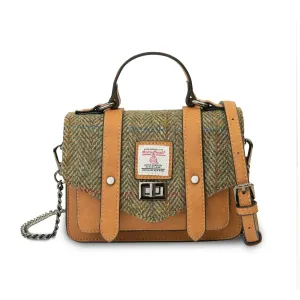 Chestnut Herringbone Micro Satchel with Harris Tweed®