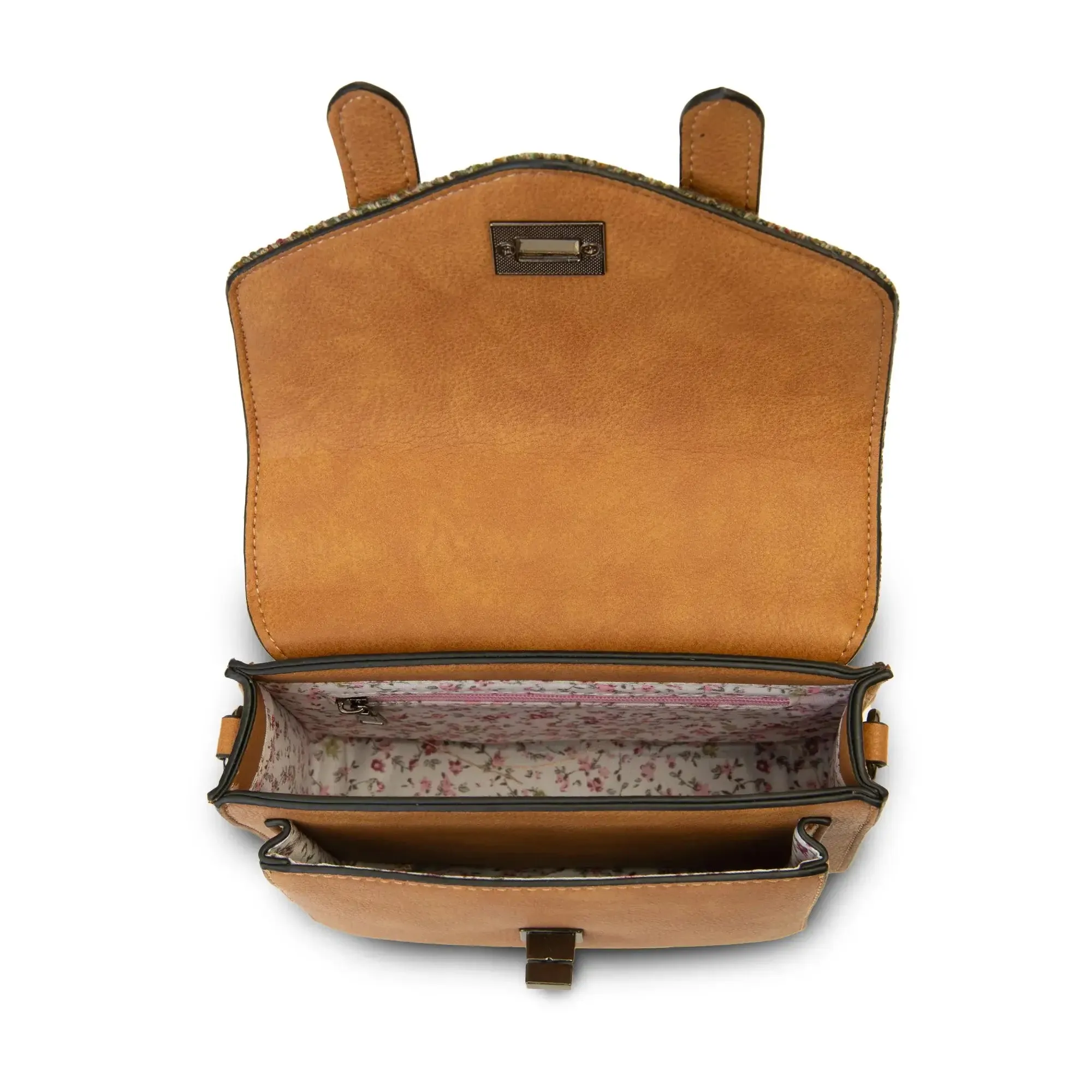 Chestnut Herringbone Micro Satchel with Harris Tweed®