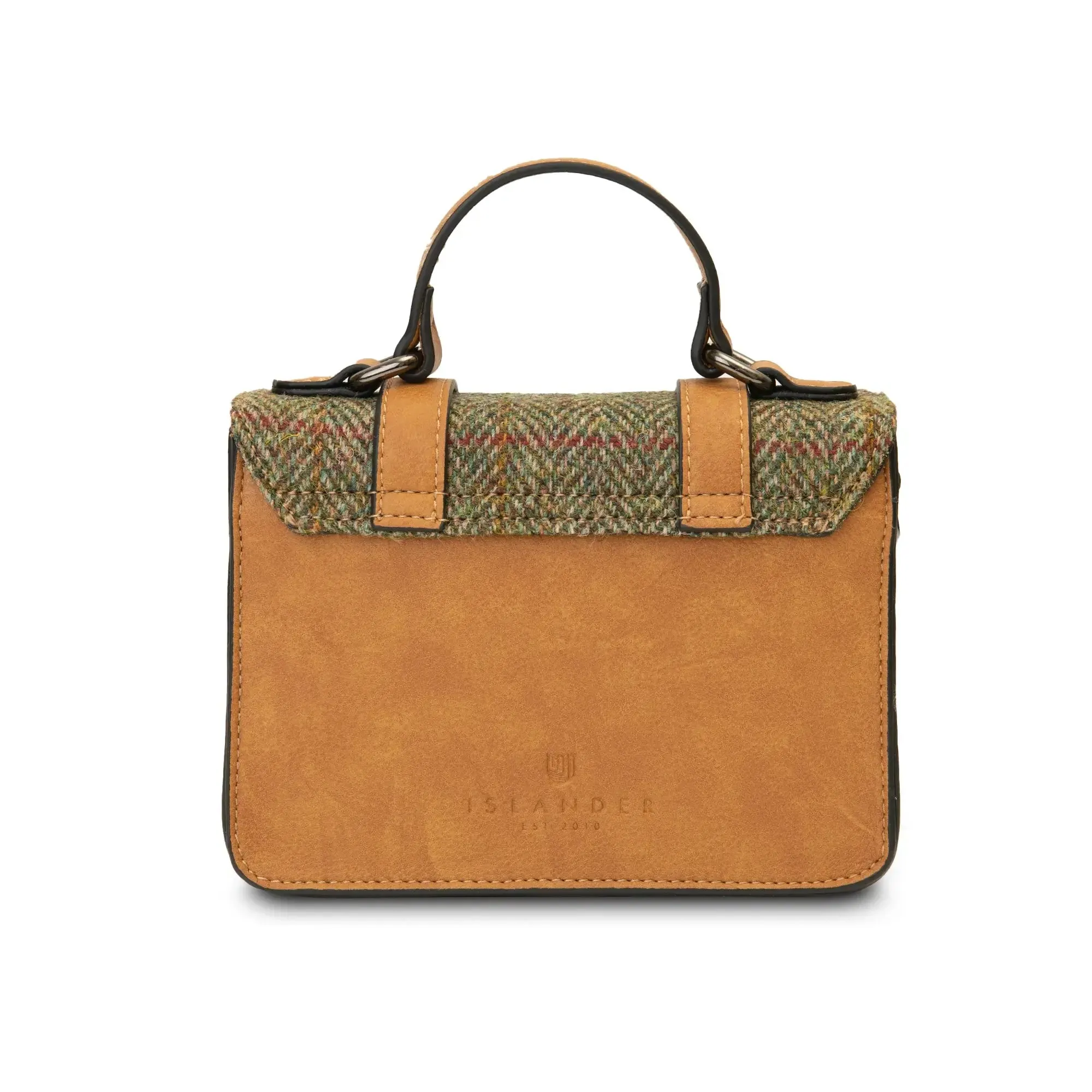 Chestnut Herringbone Micro Satchel with Harris Tweed®