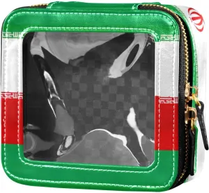 CHIFIGNO Iran Flag National Emblem Islamic Travel Bag Makeup, Women's Cosmetic Bag, Make Up Travel Bag Organizer