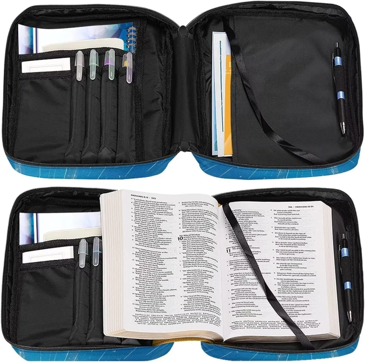 Christian Print Bible Cover,Polyester Bible Case for Women,Cross Floral Print Bible Book Cover with Shoulder Strap