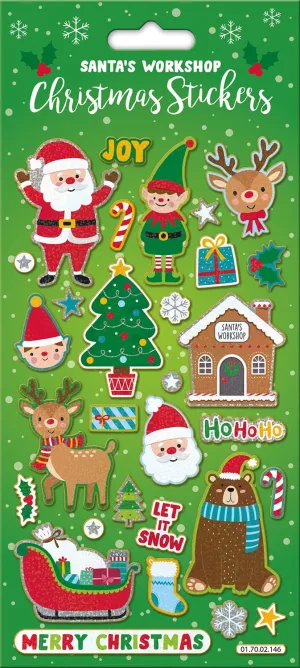 Christmas Santa’s Workshop Foil Stickers