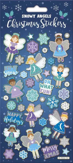 Christmas Snowy Angels Foil Stickers
